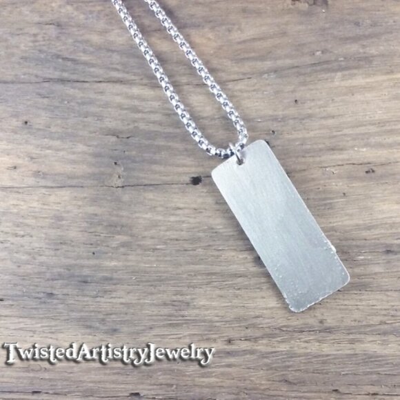 Mermaid, Sea Shell and Waves Seascape Rectangle Pendant Necklace - Picture 4 of 6